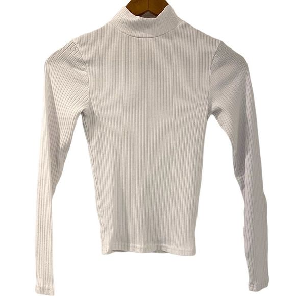 Cotton On Tops - (Sold) Cotton On White Ribbed Turtle Neck Shirt, Womens XS
